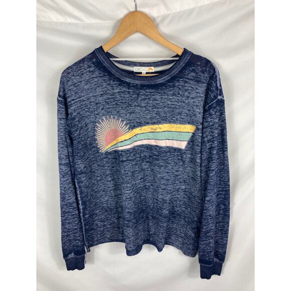 C&C California Womans Burnout Sun Graphic Lightweight Sweatshirt Size S - Picture 1 of 3